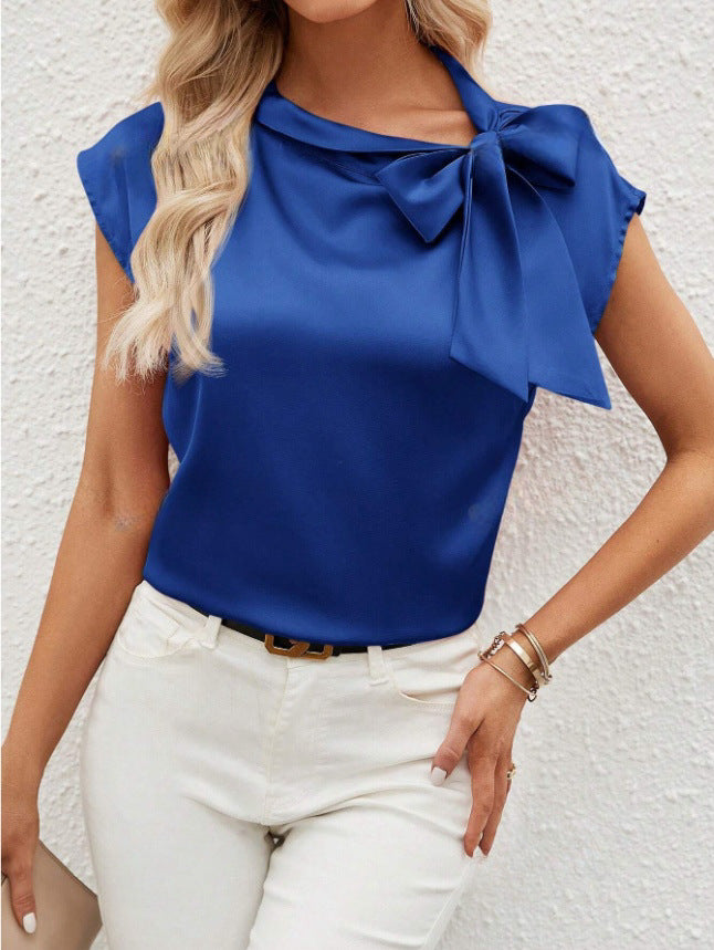 Damen Elegante Satinbluse mit Schleifendetail Echo Archiv