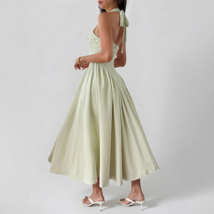 Damen Midikleid mit lässigem Rückenausschnitt und Schleifenverschluss Echo Archiv