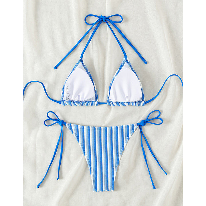Damen Triangel-Bikini mit raffinierten Streifen und verspielten Schleifen Echo Archiv