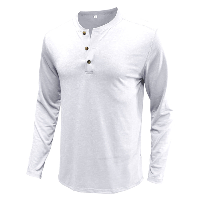 Herren Langarm-Henley-Shirt mit komfortablem Schnitt und praktischer Knopfleiste Echoarchiv