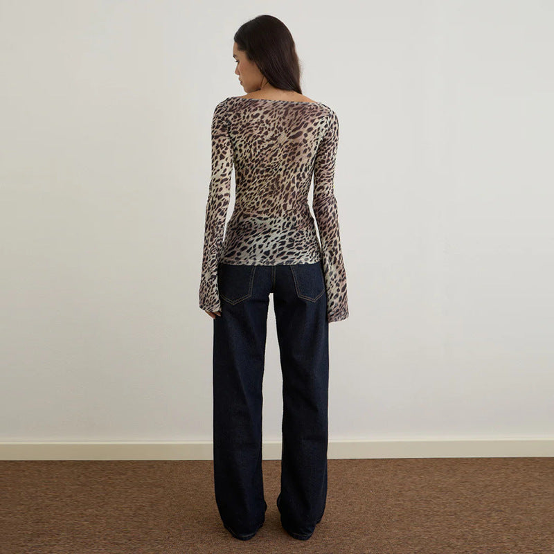 Damen Langarmshirt mit transparenten Tiermuster Echo Archiv