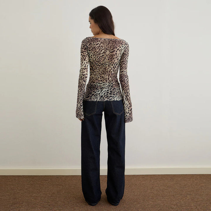 Damen Langarmshirt mit transparenten Tiermuster Echo Archiv