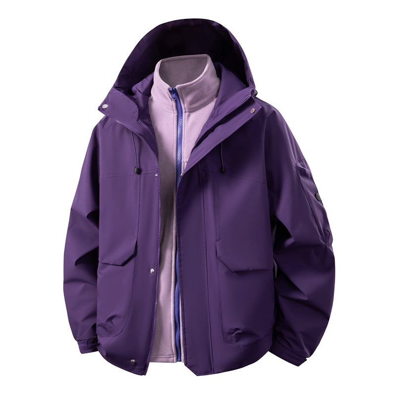 Unisex zweilagige Softshell-Parka mit herausnehmbarem Fleece-Innenlayer, Kapuze und Utility-Taschen Echo Archiv