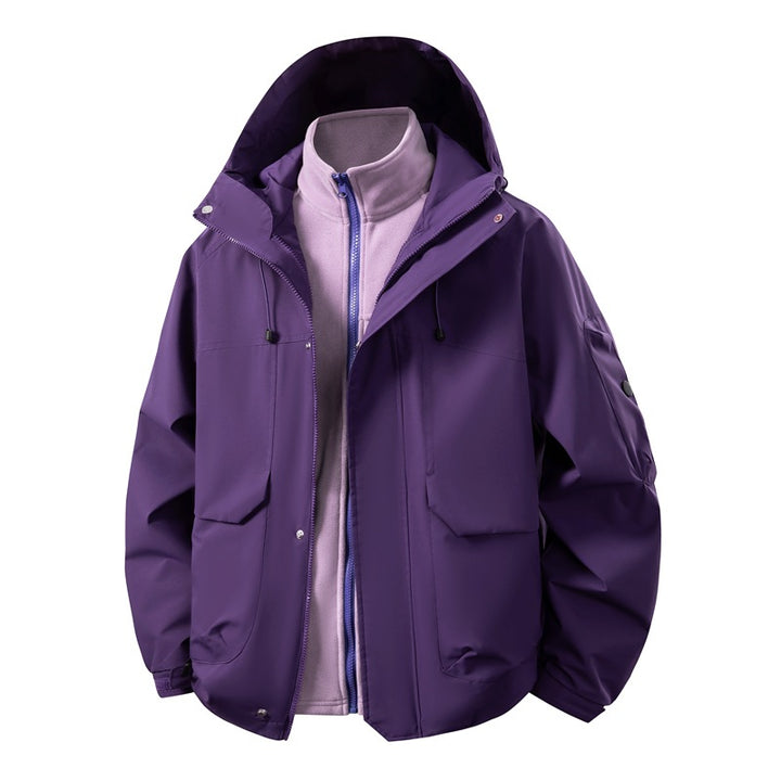 Unisex zweilagige Softshell-Parka mit herausnehmbarem Fleece-Innenlayer, Kapuze und Utility-Taschen Echo Archiv