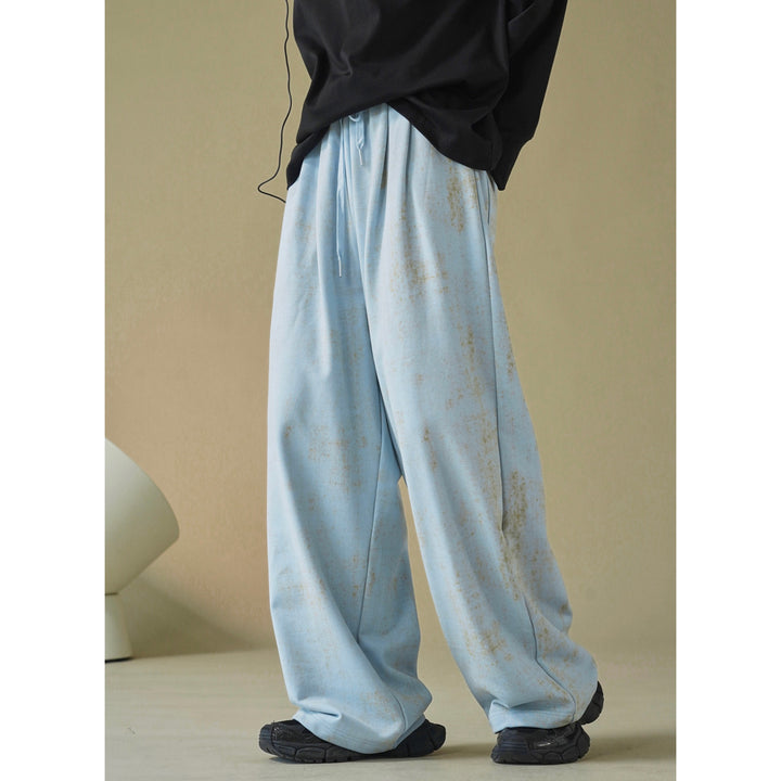 Damen Weite Lounge‑Palazzohose aus French‑Terry mit hohem Bund, Elastik und Kordelzug Echoarchiv