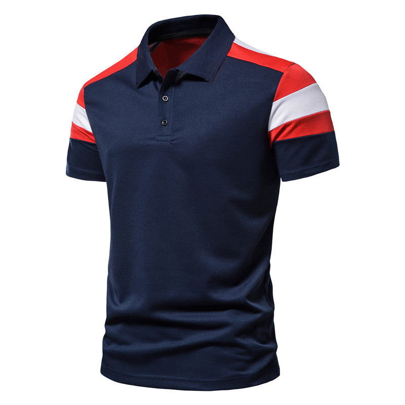 Herren Poloshirt mit modernem Farbblockdesign und atmungsaktiver Baumwollmischung Echoarchiv