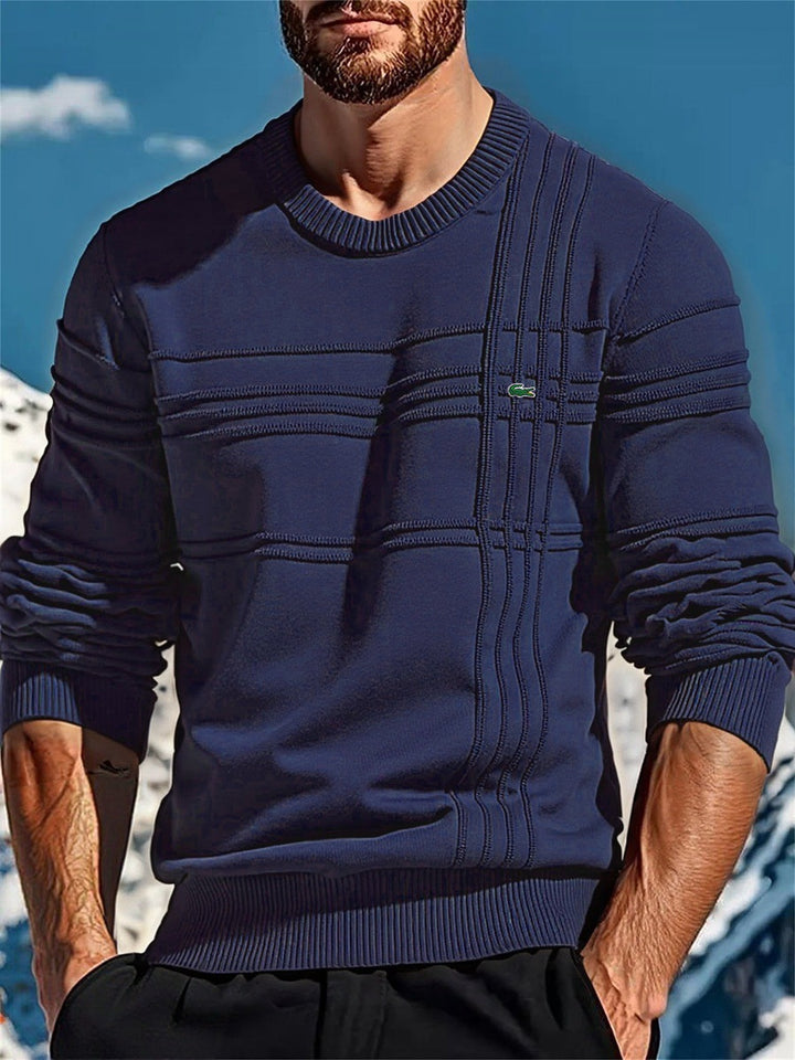 Herren stylischer Strickpullover mit einzigartigen Texturdetails Echoarchiv