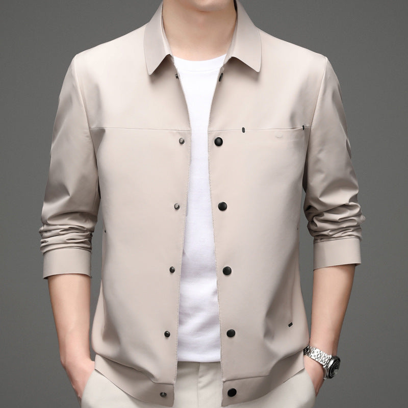 Herren elegante Übergangsjacke mit praktischem Druckknopfverschluss Echoarchiv
