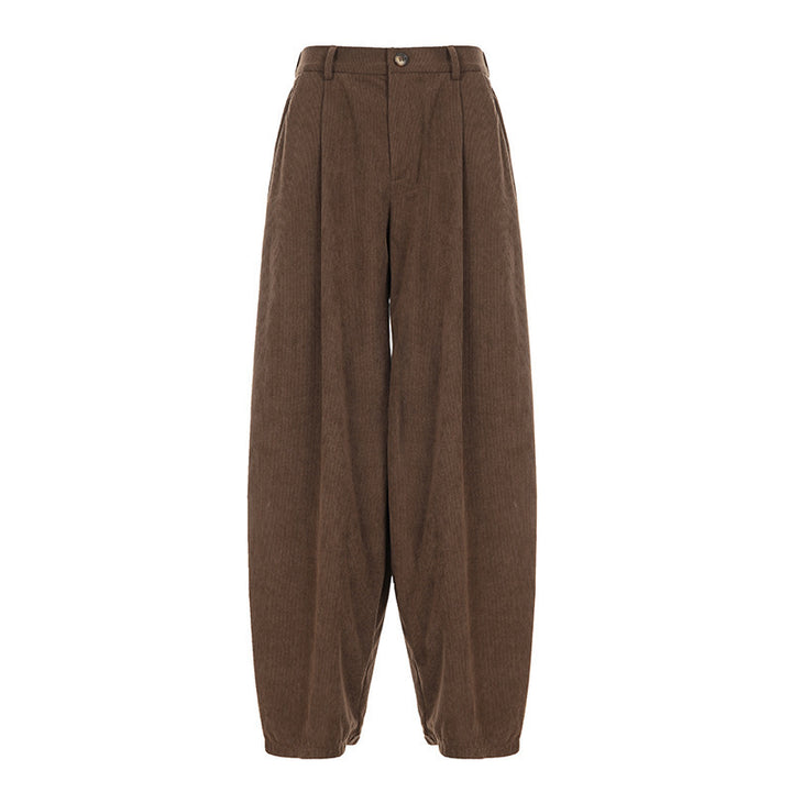 Damen Hochtaillierte Weite Hose mit Faltenwurf Echo Archiv