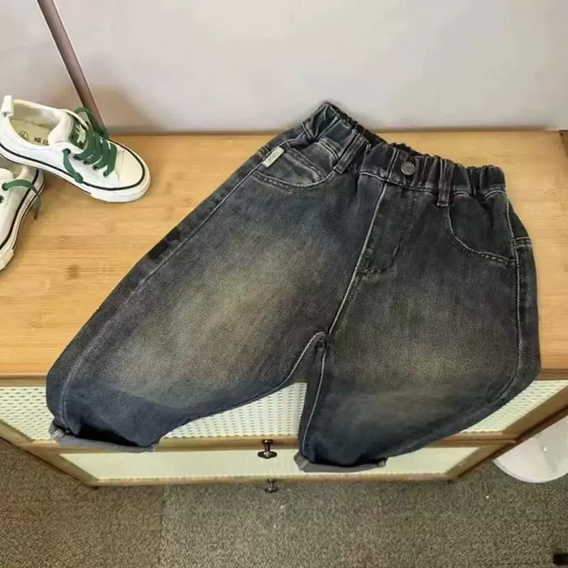 Unisex bequeme und lässige Denim-Hose mit elastischem Bund Echo Archiv