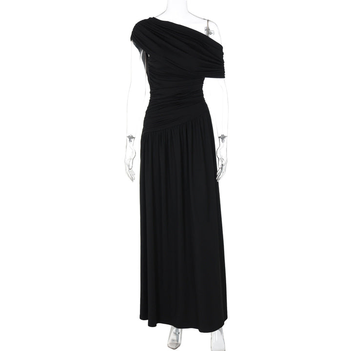 Damen Elegantes asymmetrisches Maxikleid mit Raffungen Echoarchiv