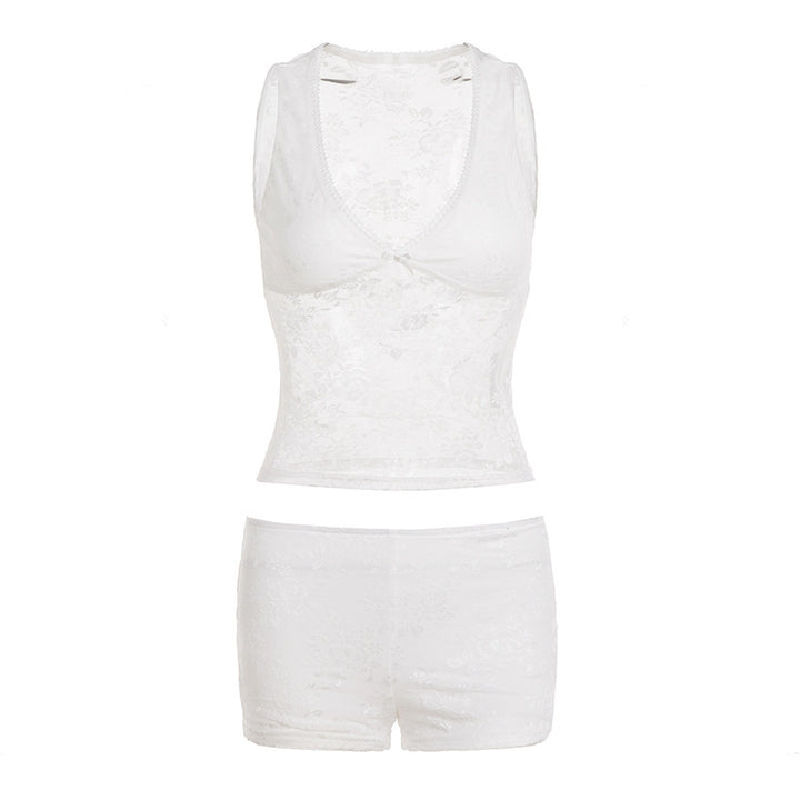 Damen Schlafanzug-Set aus Spitze mit zarten Details Echo Archiv