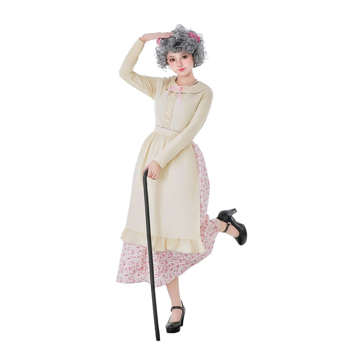 Damen Vintage-Älteren Kostüm mit Blumenmuster und Rüschendetails Echo Archiv