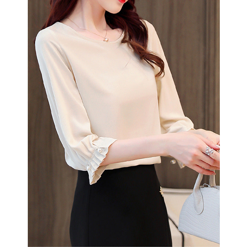 Damen Elegante Bluse mit Puffärmeln Echoarchiv