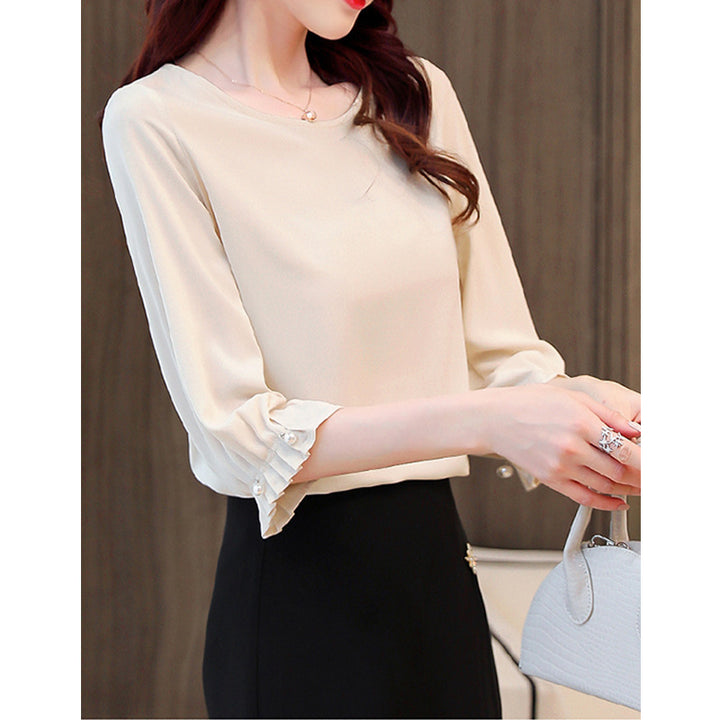 Damen Elegante Bluse mit Puffärmeln Echoarchiv