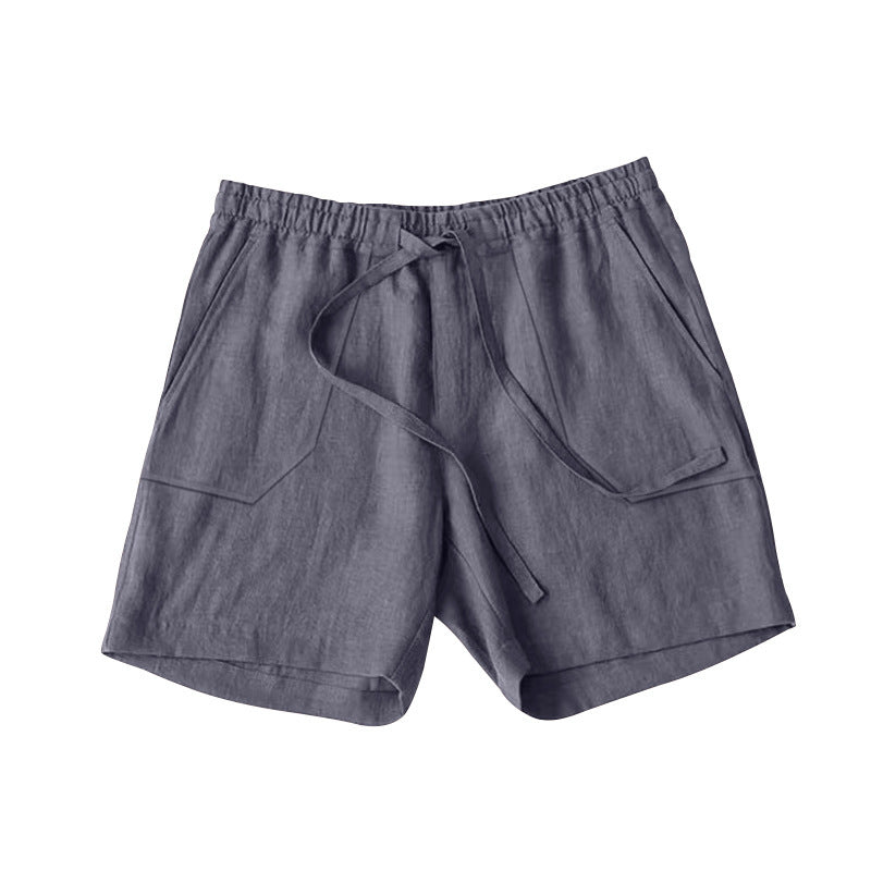 Herren bequeme Leinen-Shorts mit elastischem Bund und praktischen Taschen Echoarchiv