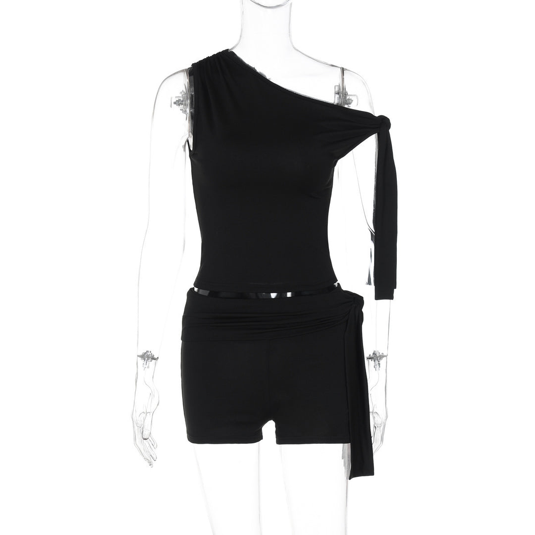 Damen Modisches Oberteil mit asymmetrischem Schnitt und Chiffon-Material Echo Archiv
