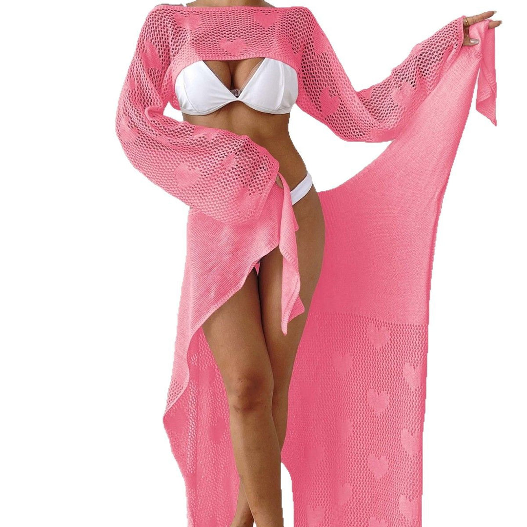 Damen Transparenter Strandsarong mit Herzen Echo Archiv