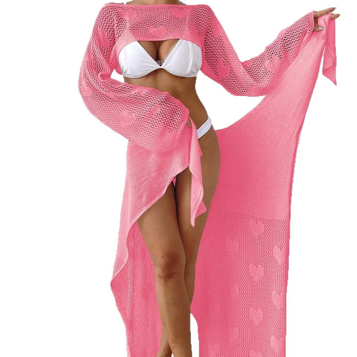 Damen Transparenter Strandsarong mit Herzen Echo Archiv