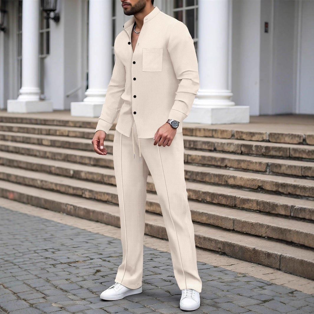 Herren modisches Zweiteiler-Set mit strukturiertem Design und praktischen Details Echoarchiv