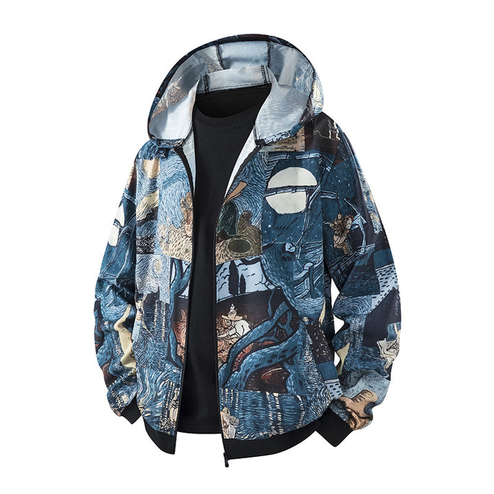 Damen Künstlerische Kapuzenjacke Echo Archiv