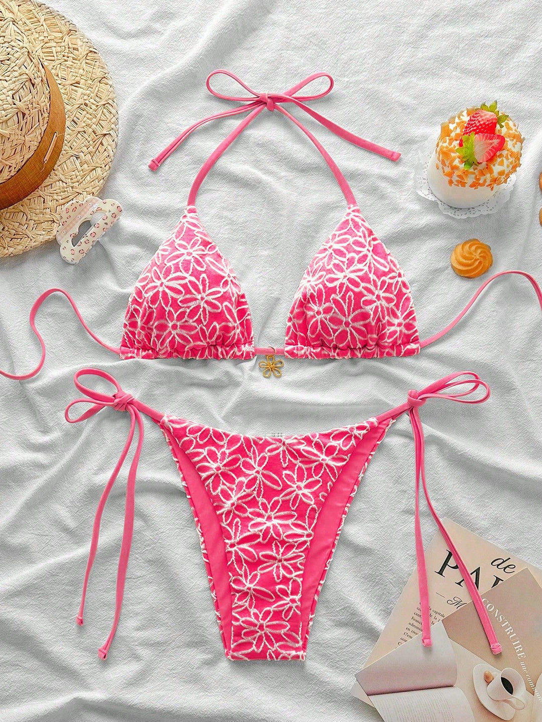 Damen Bikinitop und Spitzen-Bikiniunterteil Echo Archiv
