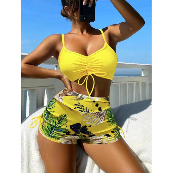 Damen Bikini-Set mit verstellbaren Trägern und floralem Volant Echo Archiv