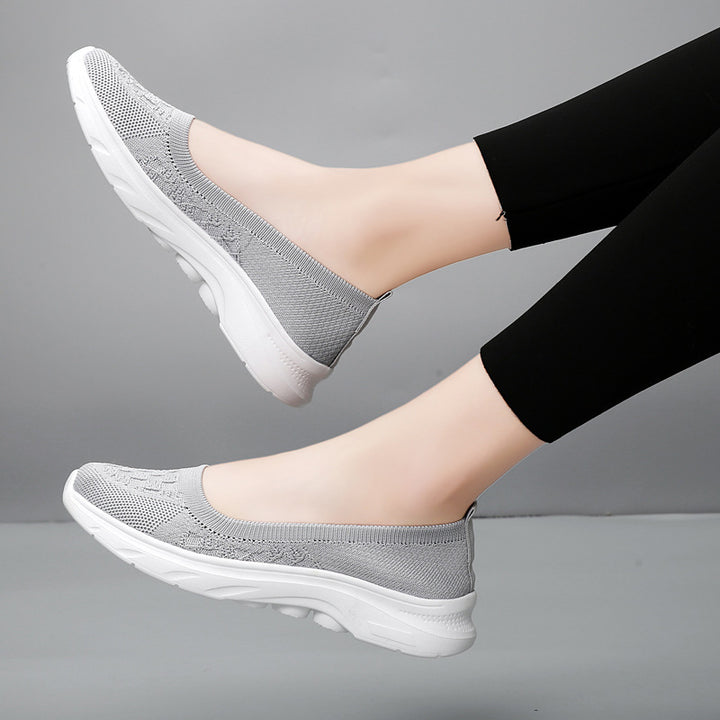Damen nan Hybrid-Ballerina-Sneaker mit nahtlosem Strickobermaterial, ergonomischem Komfortfußbett und griffiger Laufsohle Echo Archiv