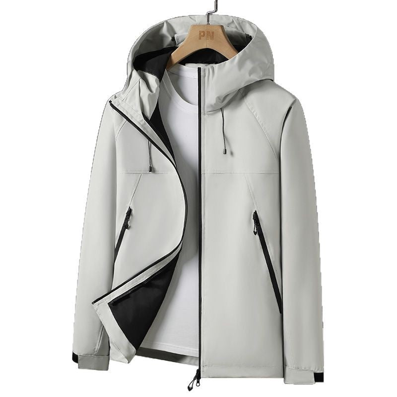 Herren Atmungsaktive Wetterjacke mit verstellbarer Kapuze Echoarchiv