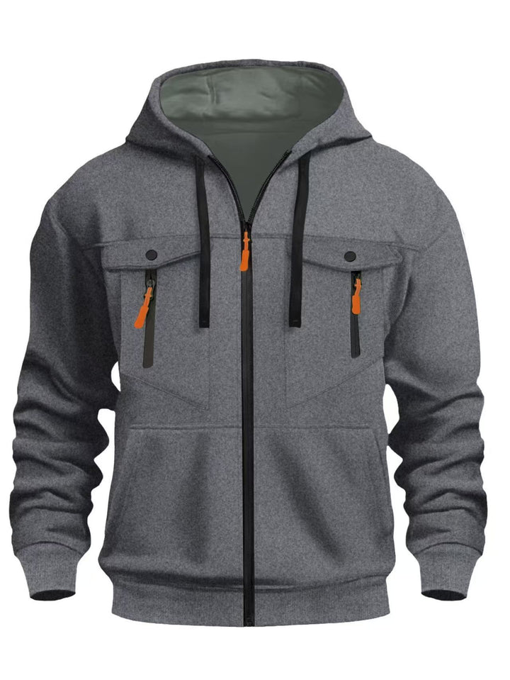 Herren praktische Kapuzenjacke mit funktionalen Reißverschlusstaschen und sportlichem Design Echoarchiv