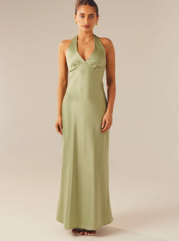 Damen Elegantes Wickelkleid mit V-Ausschnitt und schmalem, fließendem Schnitt Echoarchiv