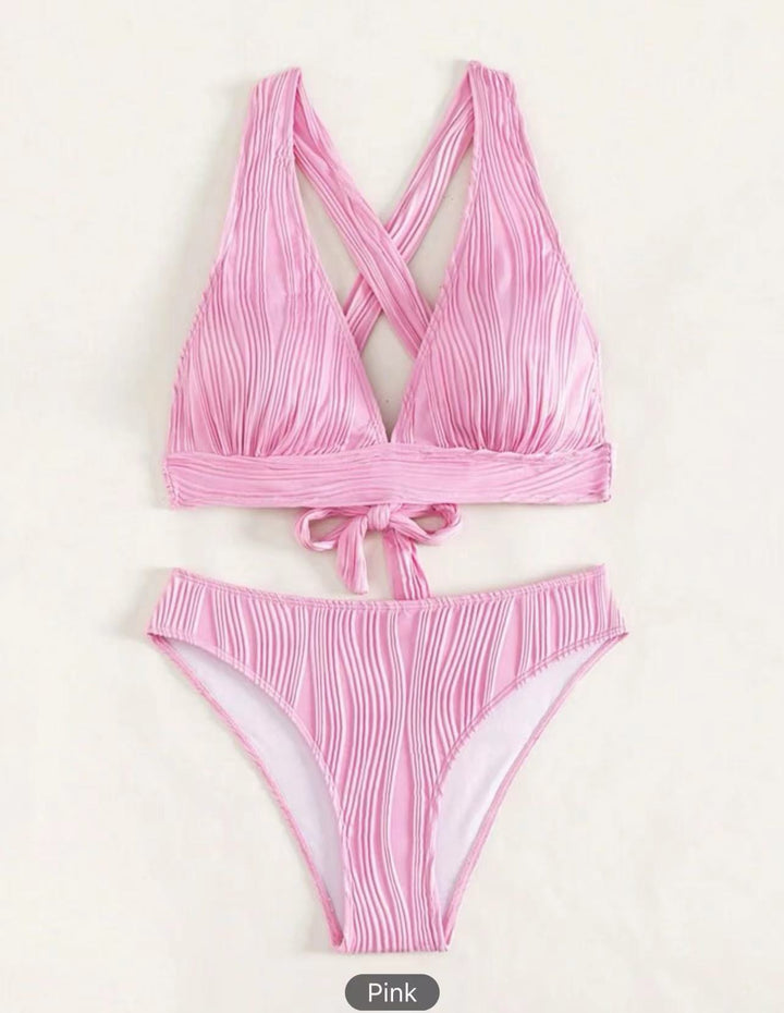 Damen Bikini-Set mit modernem Wickeldesign und geschmackvollen Rippendetails Echo Archiv