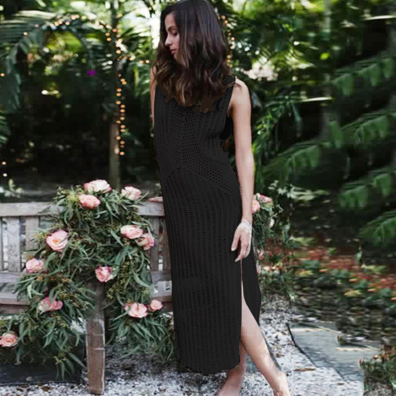 Damen gehäkeltes Maxikleid mit raffiniertem Schnitt Echo Archiv