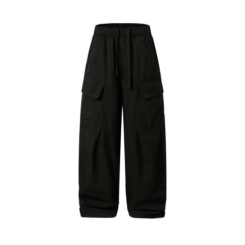 Unisex Weite Cargo-Hose mit elastischem Bund, Tunnelzug und aufgesetzten Klappentaschen Echo Archiv