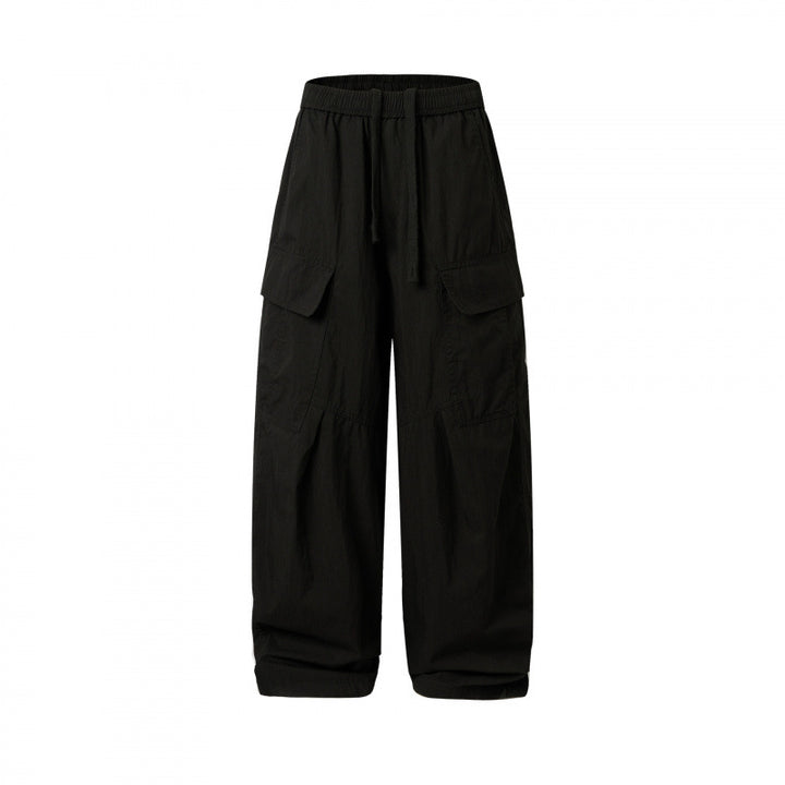 Unisex Weite Cargo-Hose mit elastischem Bund, Tunnelzug und aufgesetzten Klappentaschen Echo Archiv