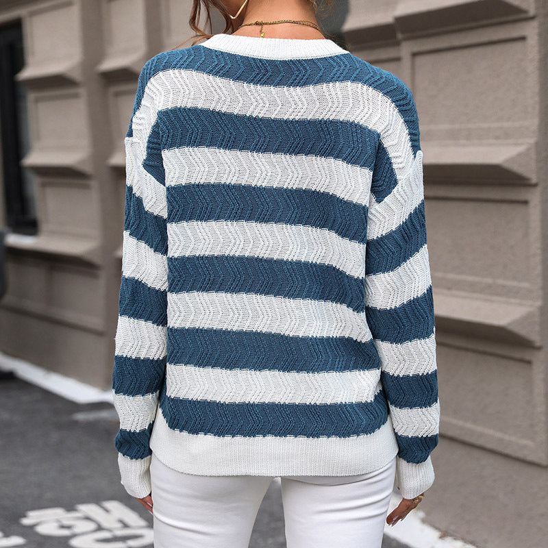 Damen Lässiger Strickpullover mit Wellenmuster Echo Archiv