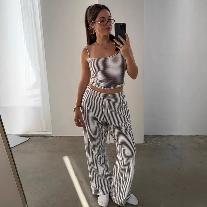 Damen lässiges Sport-Set aus hochwertigem Jersey mit durchgehendem Gummizug Echo Archiv