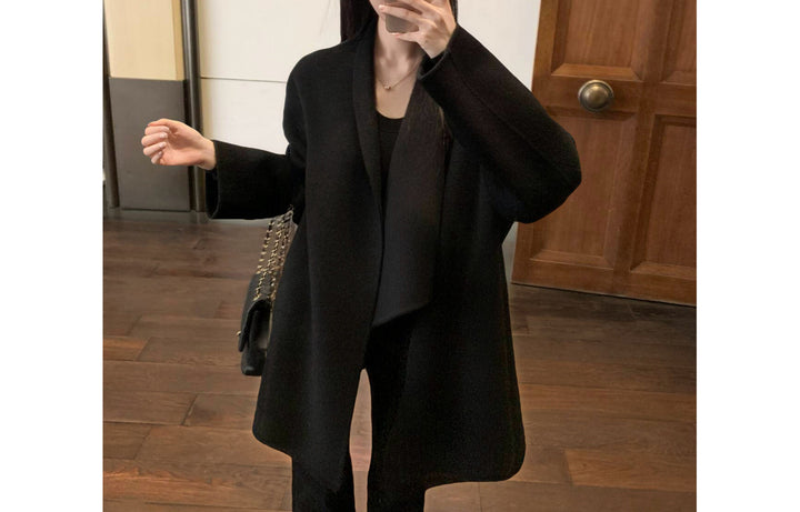 Damen Modischer Oversized-Wollmantel Echoarchiv