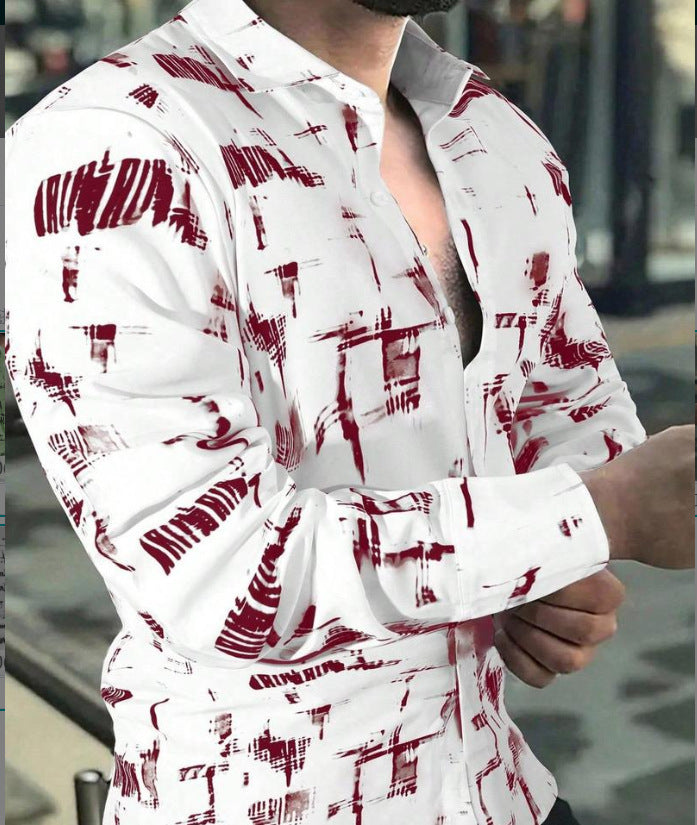 Herren Langarmhemd mit auffälligem Design Echoarchiv