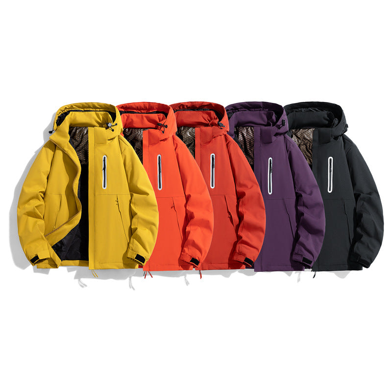 Herren wasserabweisende gesteppte Winterjacke mit Kapuze, thermischer Isolierung und reflektierender Brusttasche Echo Archiv