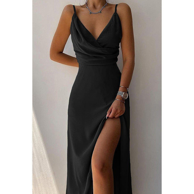 Damen Elegantes Maxikleid mit schickem Wickelausschnitt und verführerischem Schlitz – Valéora