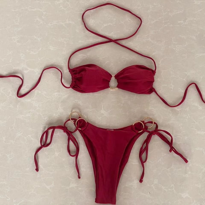 Damen Bandeau-Bikini mit goldenen Akzenten Echo Archiv