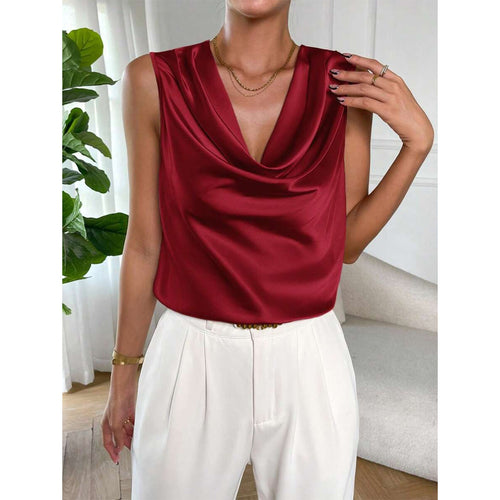 Damen Top mit tiefem Rundhalsausschnitt und eleganter Drapierung Echo Archiv