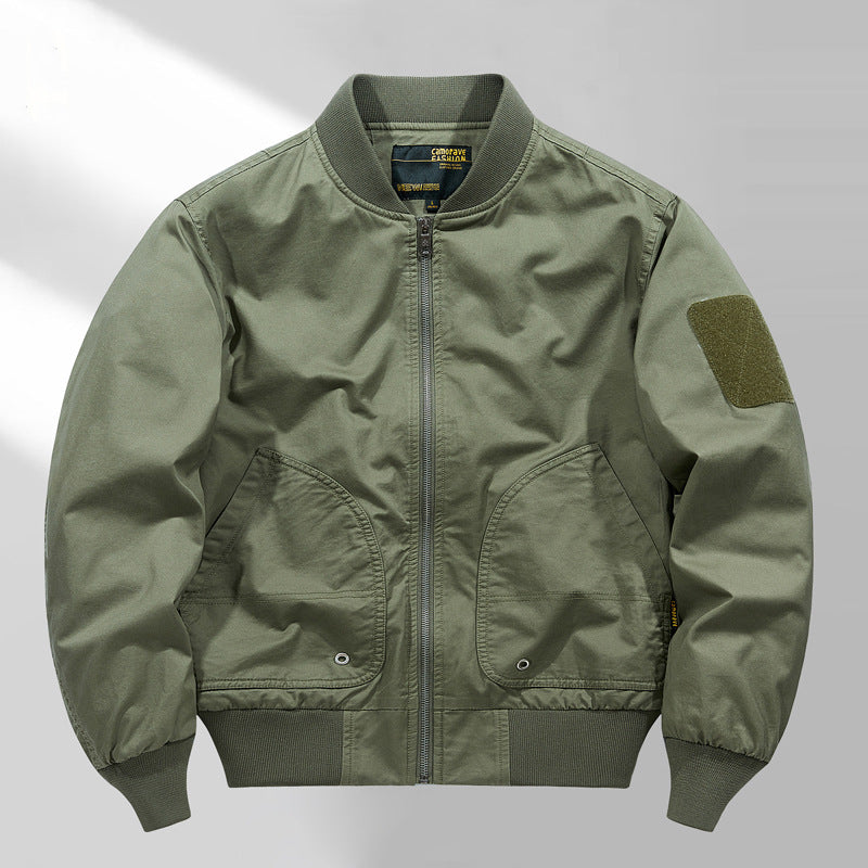 Herren  Canvas Zip-up Rippbündchen Utility-Jacke mit gewölbten Taschenpaneelen Echo Archiv