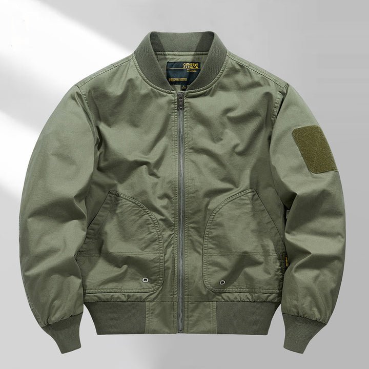 Herren  Canvas Zip-up Rippbündchen Utility-Jacke mit gewölbten Taschenpaneelen Echo Archiv