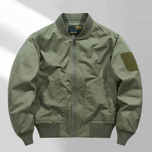 Herren  Canvas Zip-up Rippbündchen Utility-Jacke mit gewölbten Taschenpaneelen Echo Archiv