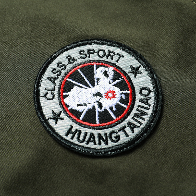 Herren Canvas-Fieldjacke im Bomberstil mit Stehkragen, Taschenklappen und elastischen Bündchen Echoarchiv
