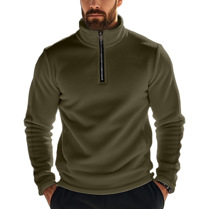 Herren Fleece-Pullover mit Stehkragen und Reißverschluss Echoarchiv