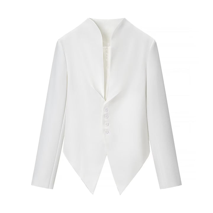 Damen Taillierter Blazer mit spitz zulaufendem Schößchen und Stehkragen Echo Archiv