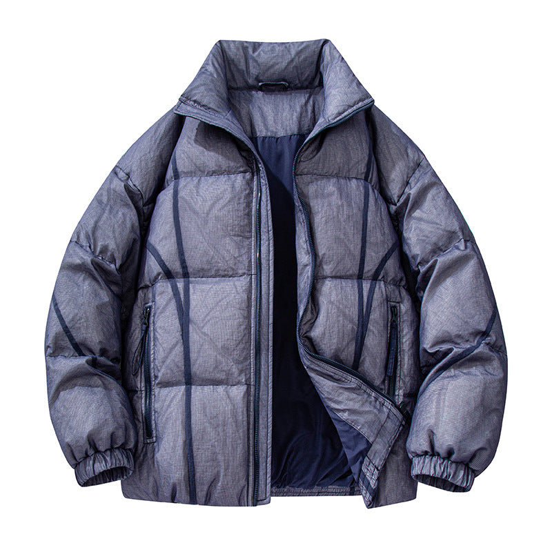 Herren Wattierte Oversize-Steppjacke mit hohem Stehkragen und elastischen Bündchen Echo Archiv